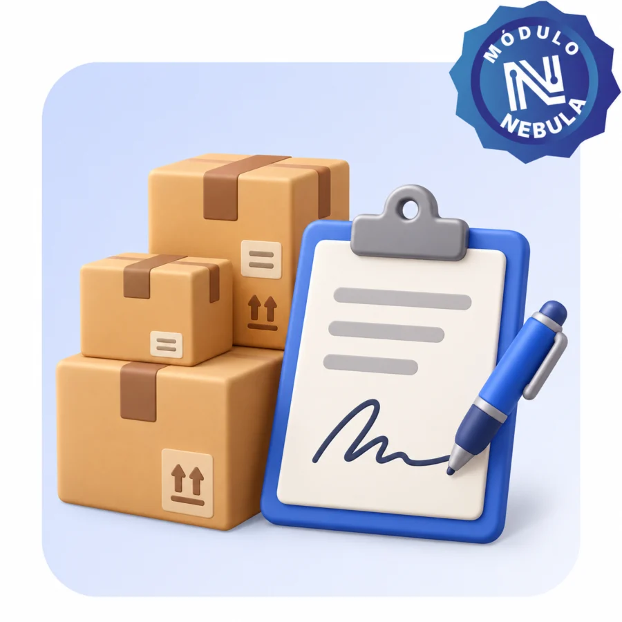 Ilustración del módulo Nébula: Firma de recepción en transferencias de inventario en Odoo